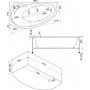 Акриловая ванна Bas Фэнтази 1500х880 левая на каркасе с панелью