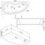 Акриловая ванна Bas Алегра 1500х900 левая на каркасе
