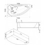 Акриловая ванна BAS Николь 170x100 левая на каркасе с экраном
