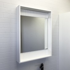 Зеркало-короб Comforty Марсель-60 белое матовое с подсветкой