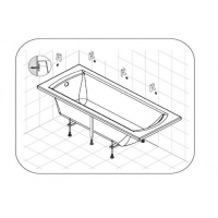 Касабланка М Монтажный комплект для ванны упрощенный (без сифона) 1500/1700x700 1WH501541 Santek