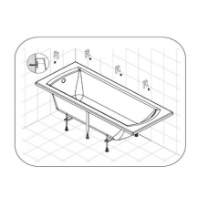 Касабланка М Монтажный комплект для ванны упрощенный (без сифона) 1500/1700x700 1WH501541 Santek