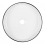 Раковина-чаша Azario 355х355х120 накладная, круглая, белый глянец/черная оконтовка (AZ-3134-BE)