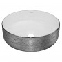 Раковина-чаша Azario 355х355х120 накладная, круглая, белый/серебро (AZ-3134-ST-SW)